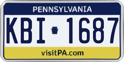 PA license plate KBI1687