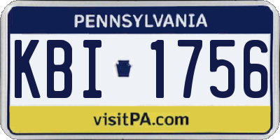 PA license plate KBI1756