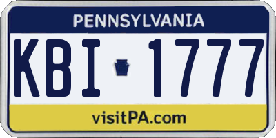 PA license plate KBI1777