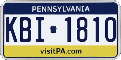 PA license plate KBI1810