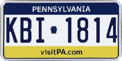 PA license plate KBI1814