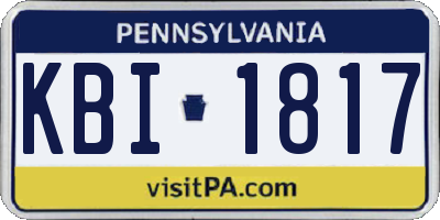 PA license plate KBI1817