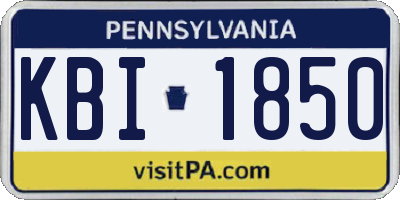 PA license plate KBI1850