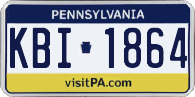 PA license plate KBI1864