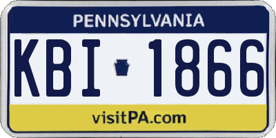 PA license plate KBI1866