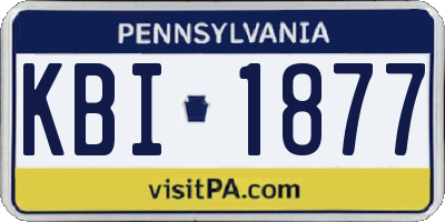 PA license plate KBI1877