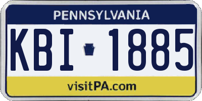 PA license plate KBI1885