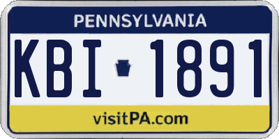 PA license plate KBI1891
