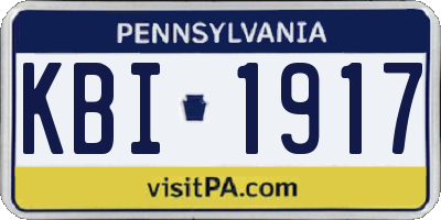 PA license plate KBI1917