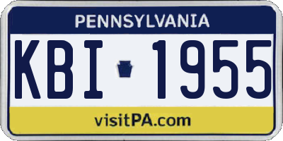 PA license plate KBI1955