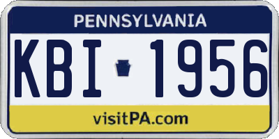 PA license plate KBI1956