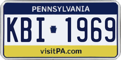 PA license plate KBI1969