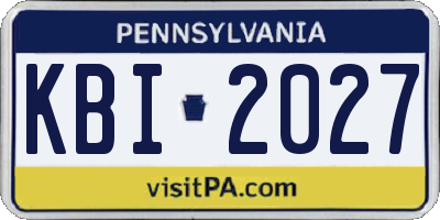 PA license plate KBI2027