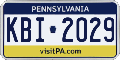 PA license plate KBI2029