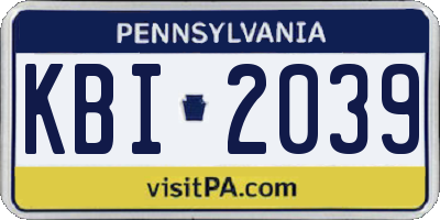 PA license plate KBI2039