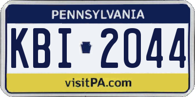 PA license plate KBI2044