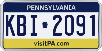 PA license plate KBI2091