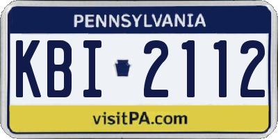 PA license plate KBI2112