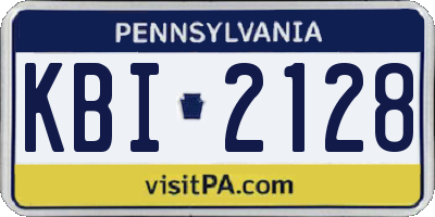 PA license plate KBI2128