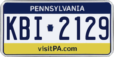 PA license plate KBI2129