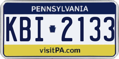 PA license plate KBI2133