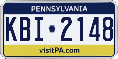 PA license plate KBI2148