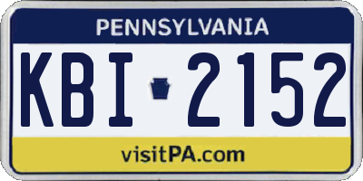 PA license plate KBI2152