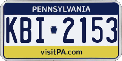 PA license plate KBI2153