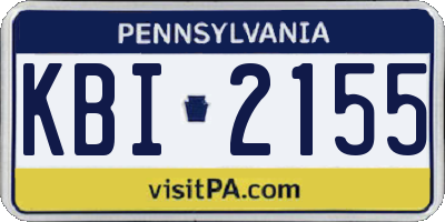 PA license plate KBI2155