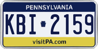 PA license plate KBI2159
