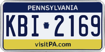 PA license plate KBI2169