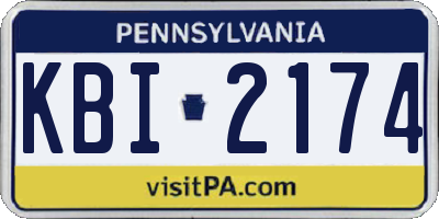 PA license plate KBI2174