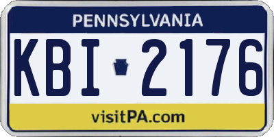 PA license plate KBI2176