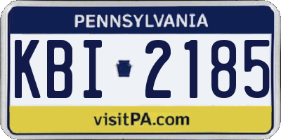 PA license plate KBI2185