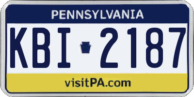 PA license plate KBI2187