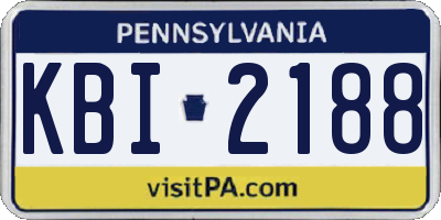 PA license plate KBI2188