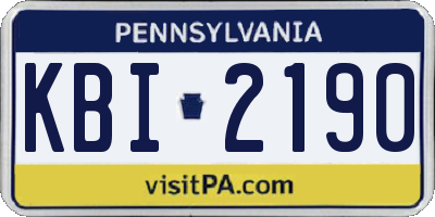 PA license plate KBI2190