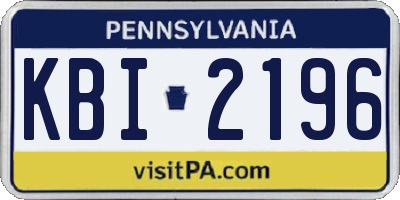 PA license plate KBI2196