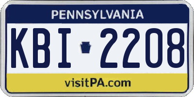 PA license plate KBI2208