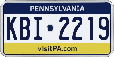 PA license plate KBI2219