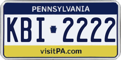 PA license plate KBI2222
