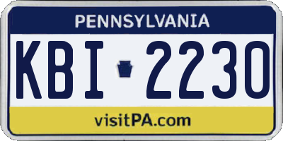 PA license plate KBI2230