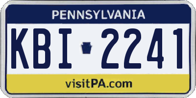 PA license plate KBI2241