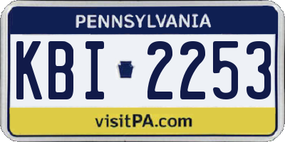 PA license plate KBI2253