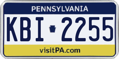 PA license plate KBI2255