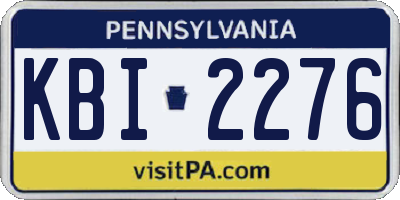 PA license plate KBI2276