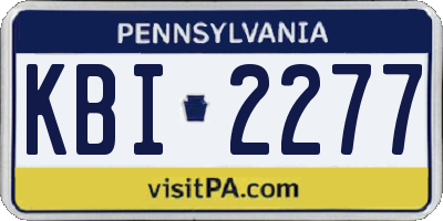 PA license plate KBI2277