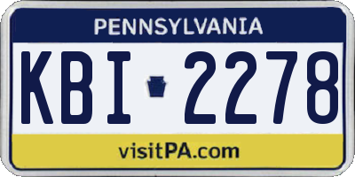 PA license plate KBI2278