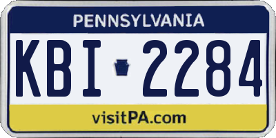 PA license plate KBI2284