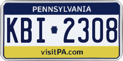 PA license plate KBI2308